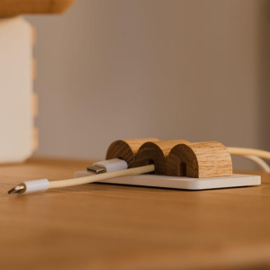 Wood Cable Organizer for Desk Cable Management