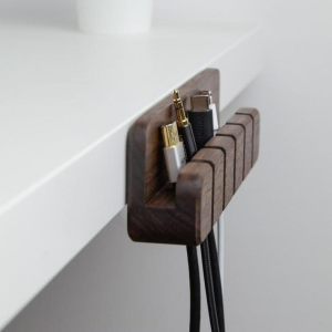 Wooden Cable Organizer for Desk and Workspace