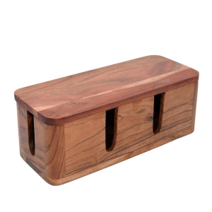 Wood Cable Management Box for Home and Office Use