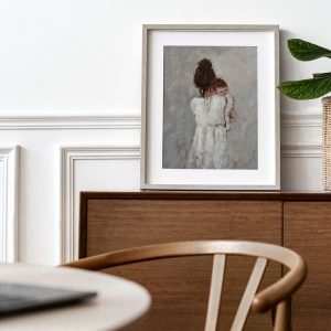 Mother and Child Art Print: Motherhood Painting Poster in Neutral Colours (Unframed)