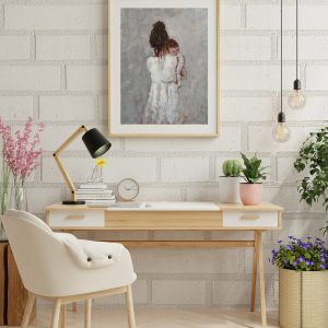 Mother and Child Art Print: Motherhood Painting Poster in Neutral Colours (Unframed)
