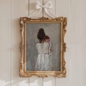 Mother and Child Art Print: Motherhood Painting Poster in Neutral Colours (Unframed)
