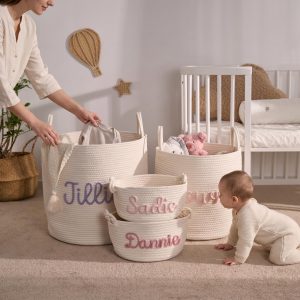 Custom Handmade Basket | Cotton rope weaving | Storage Basket | XS-XL | Option Icons